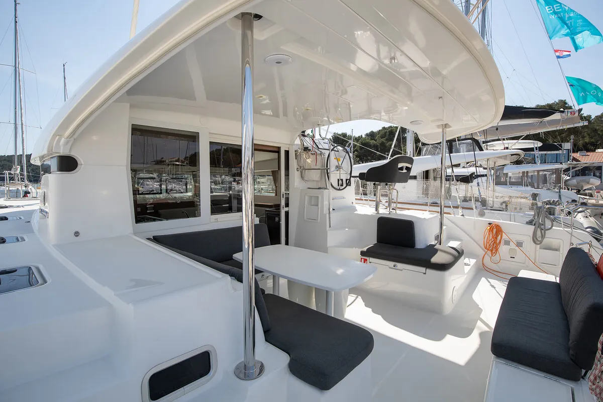 Deck of Mare Negroni, a Lagoon 40 catamaran at Općina Medulin, Croatia