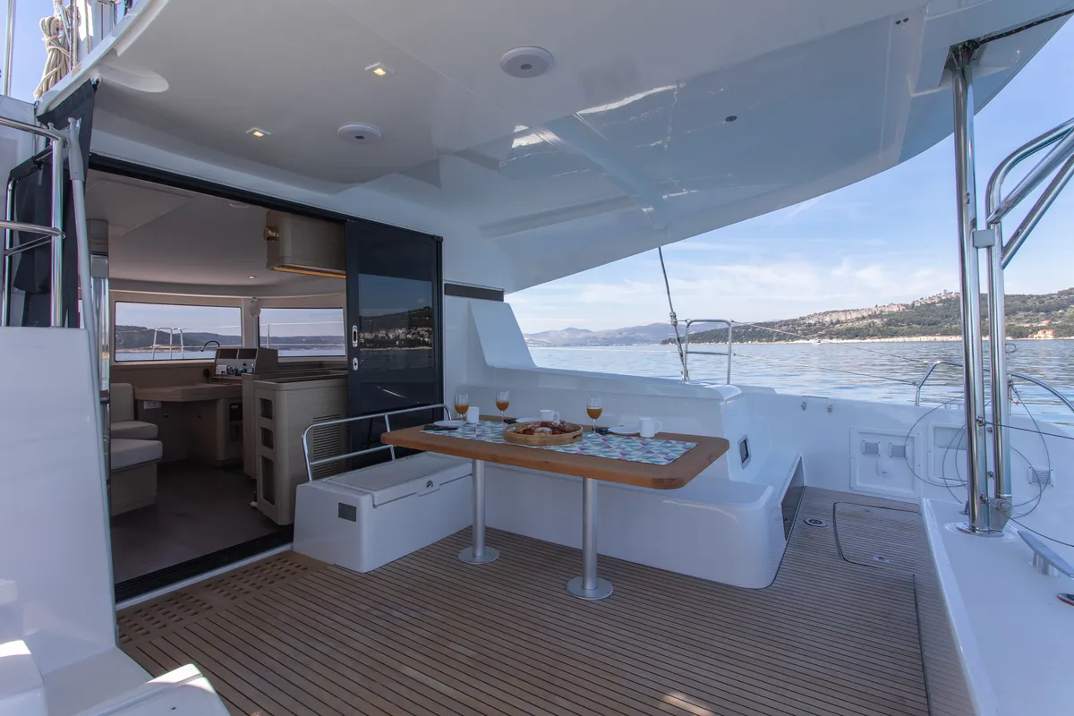 Deck of Gioia, a Lagoon 42 catamaran at Općina Rogoznica, Croatia