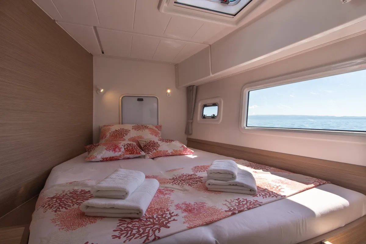 Cabin on Gioia, a Lagoon 42 catamaran at Općina Rogoznica, Croatia