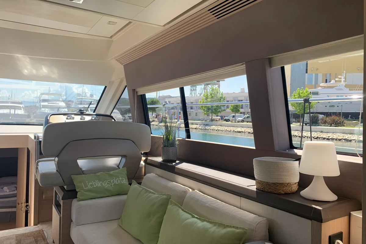 Salon of Sundowner, a Beneteau Monte Carlo 5 motorboat at Grad Trogir, Croatia