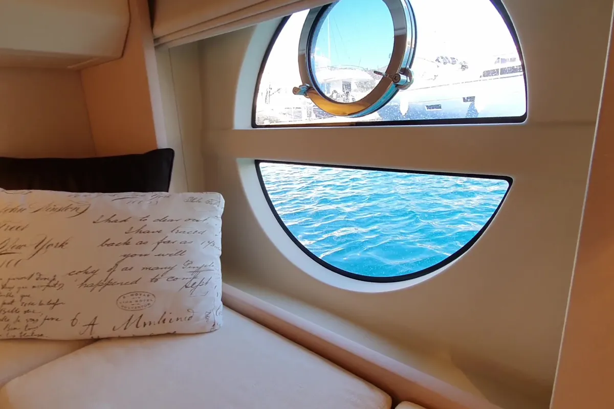 Cabin on Sundowner, a Beneteau Monte Carlo 5 motorboat at Grad Trogir, Croatia