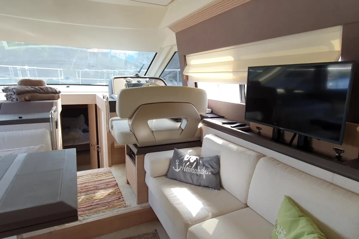 Salon of Sundowner, a Beneteau Monte Carlo 5 motorboat at Grad Trogir, Croatia