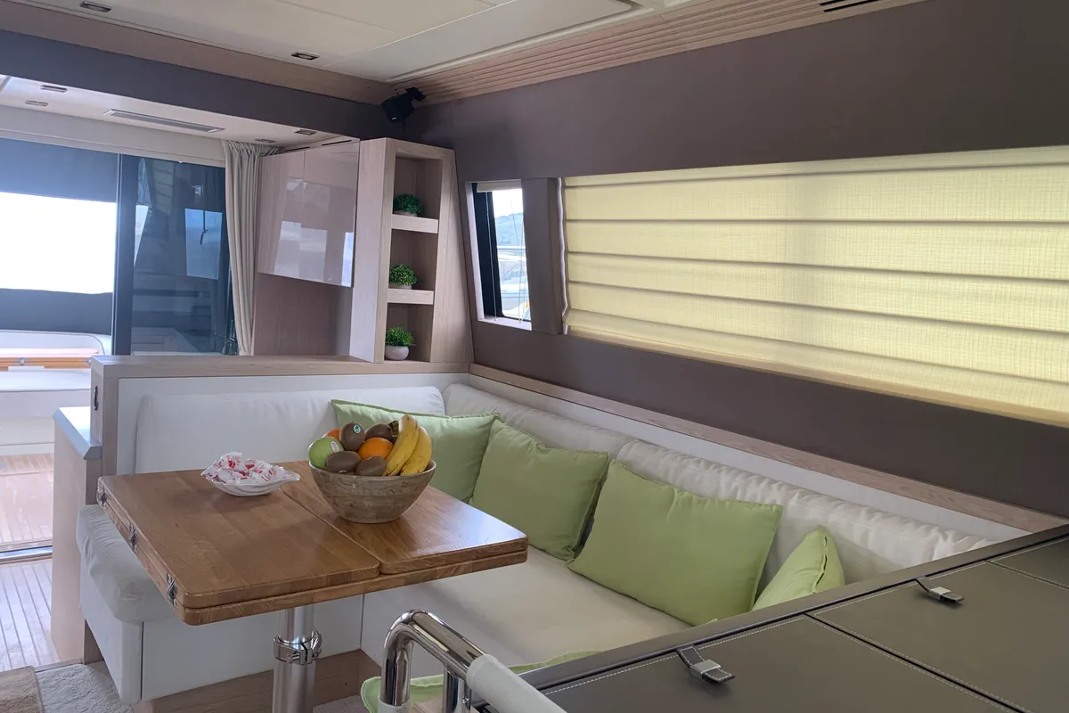 Salon of Sundowner, a Beneteau Monte Carlo 5 motorboat at Grad Trogir, Croatia
