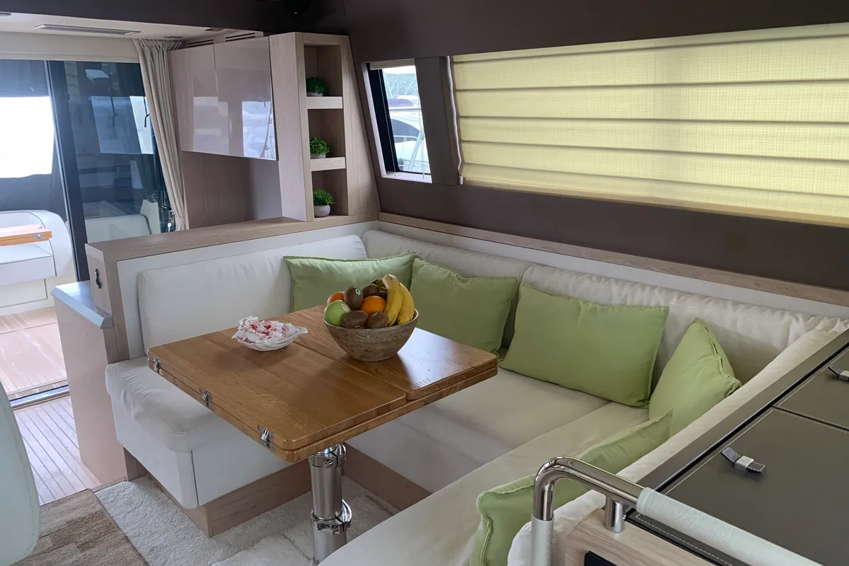 Salon of Sundowner, a Beneteau Monte Carlo 5 motorboat at Grad Trogir, Croatia