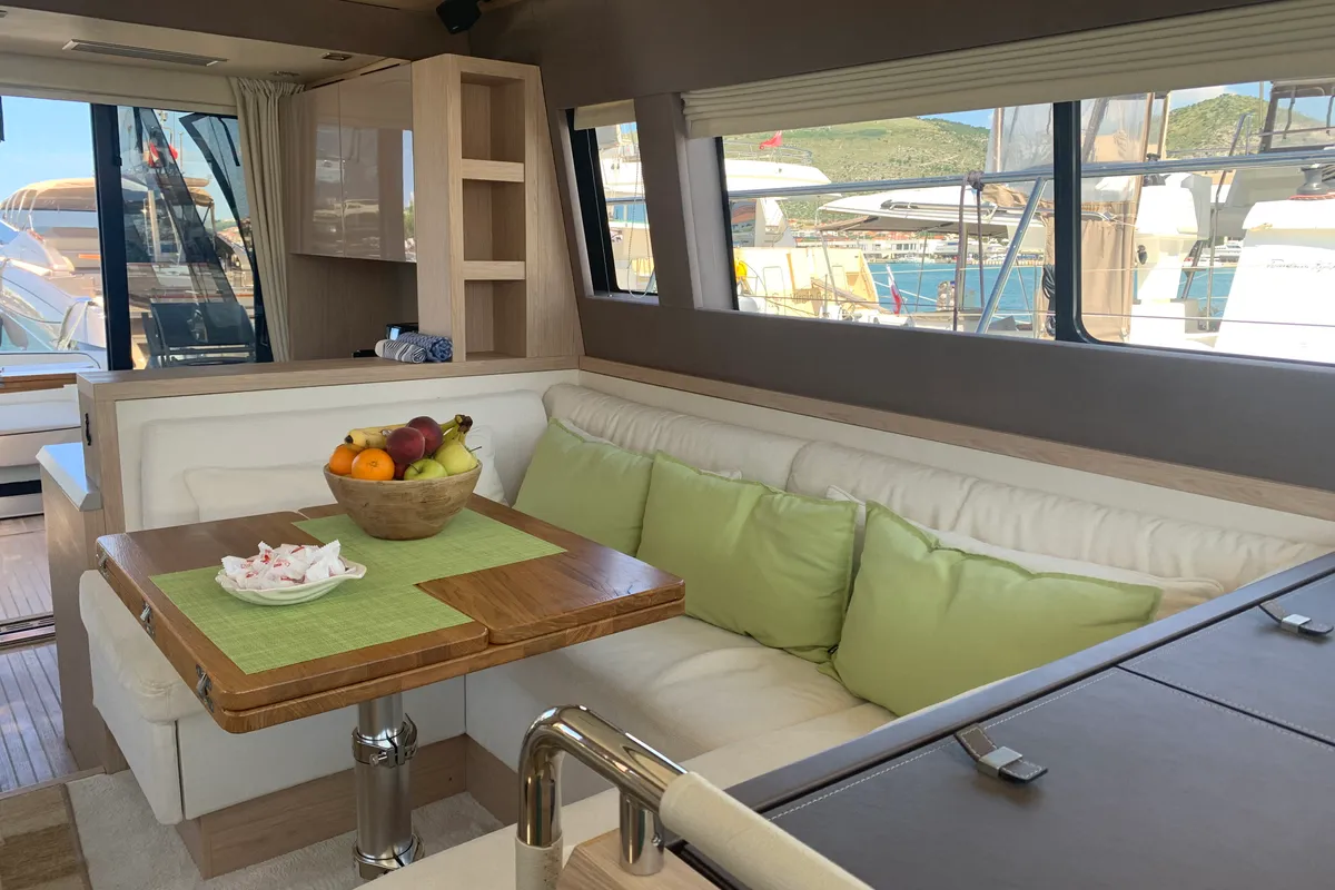 Salon of Sundowner, a Beneteau Monte Carlo 5 motorboat at Grad Trogir, Croatia