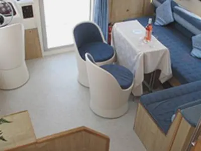 Salon of Calypso, a Cygnet Calypso motorboat at Borough of Runnymede, United Kingdom