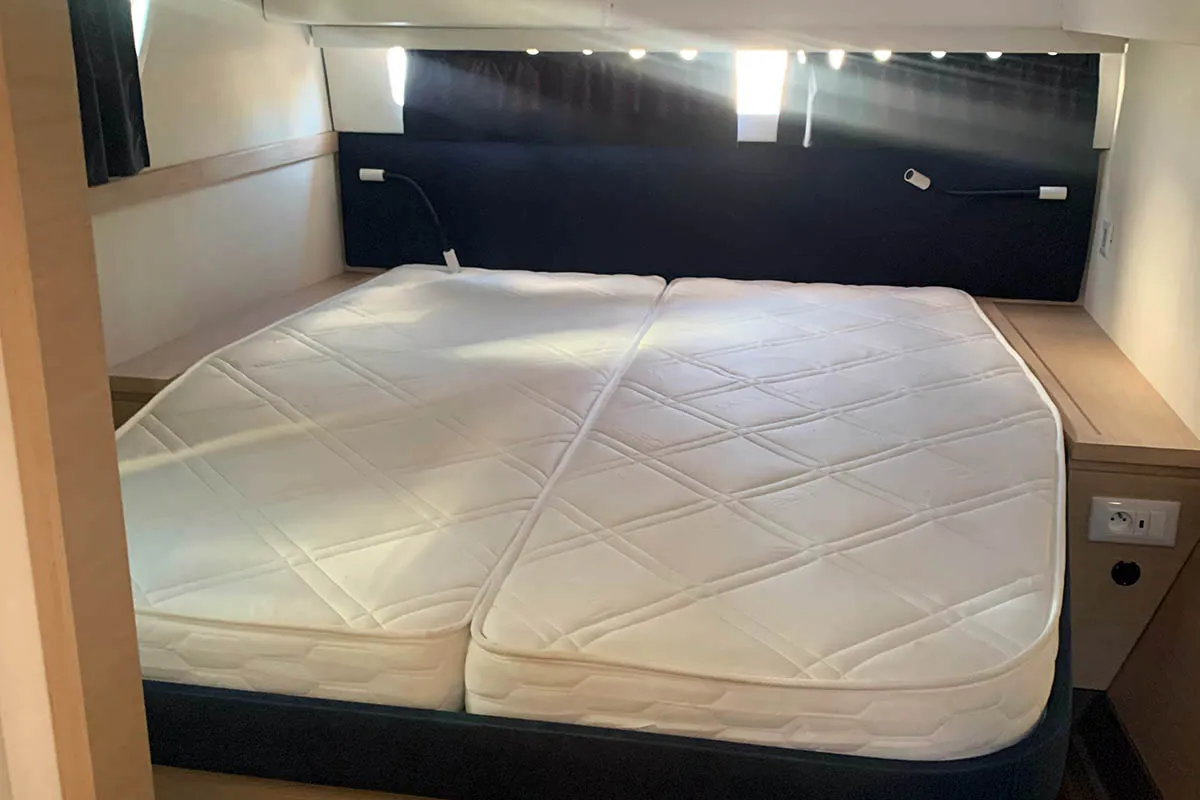 Lingaro, a Fountaine Pajot Saba 50 catamaran at Athens, Greece