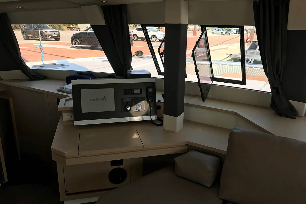 Lingaro, a Fountaine Pajot Saba 50 catamaran at Athens, Greece