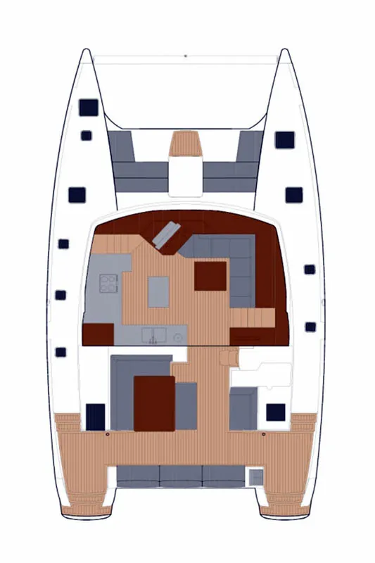 Lingaro, a Fountaine Pajot Saba 50 catamaran at Athens, Greece