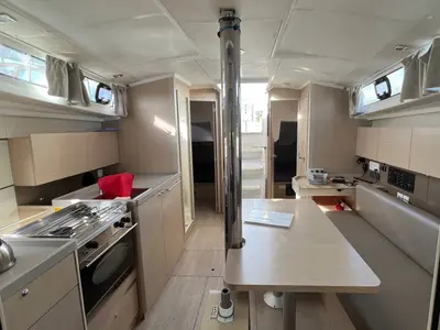 Galley of Houat Else, a Beneteau Oceanis 38 sailboat at Kerners, France