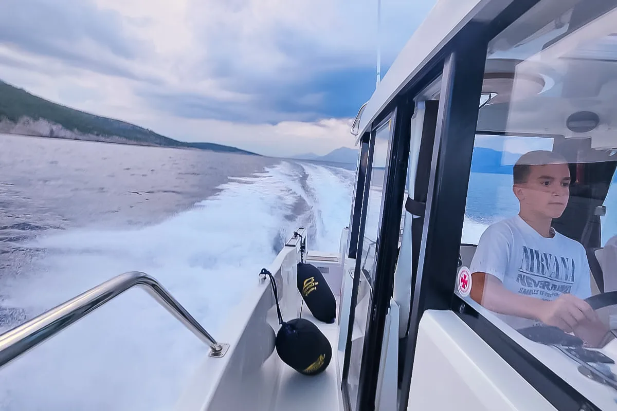 Cockpit of Whisper, a Beneteau Barracuda 8 motorboat at Split, Croatia