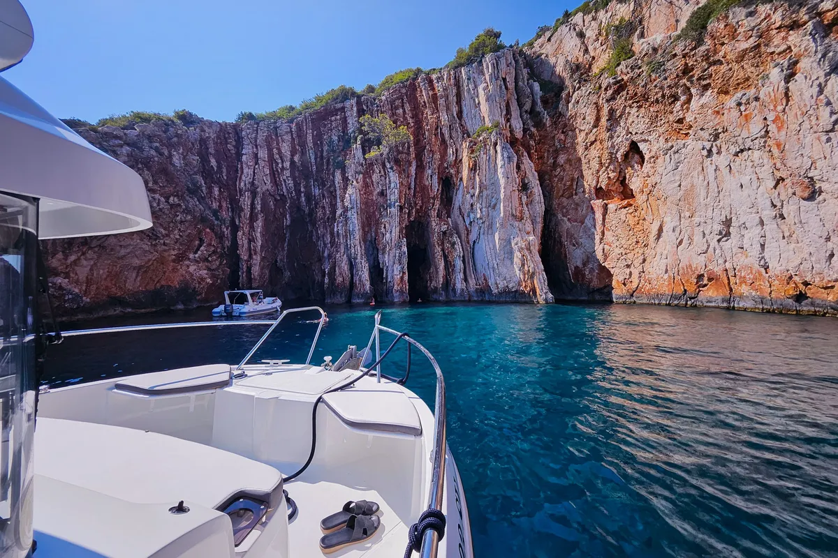 Exterior view of Whisper, a Beneteau Barracuda 8 motorboat at Split, Croatia