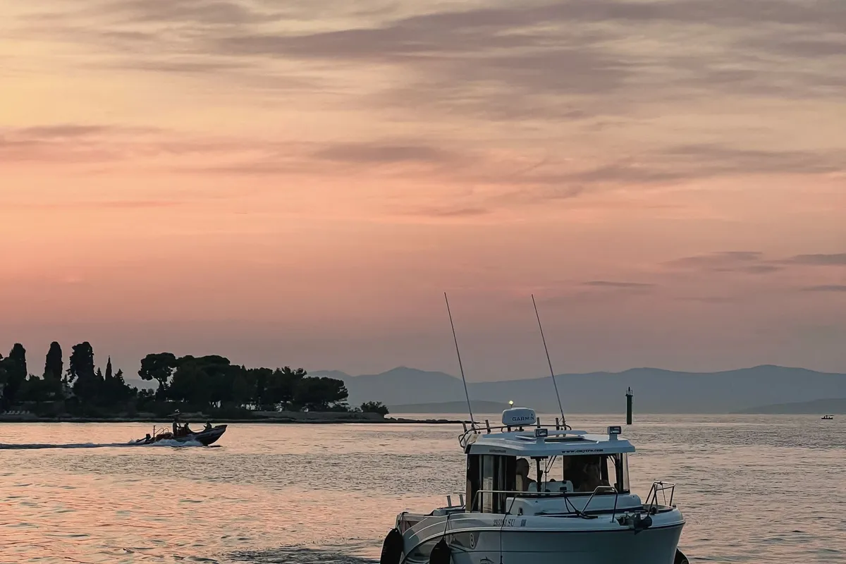 Exterior view of Whisper, a Beneteau Barracuda 8 motorboat at Split, Croatia