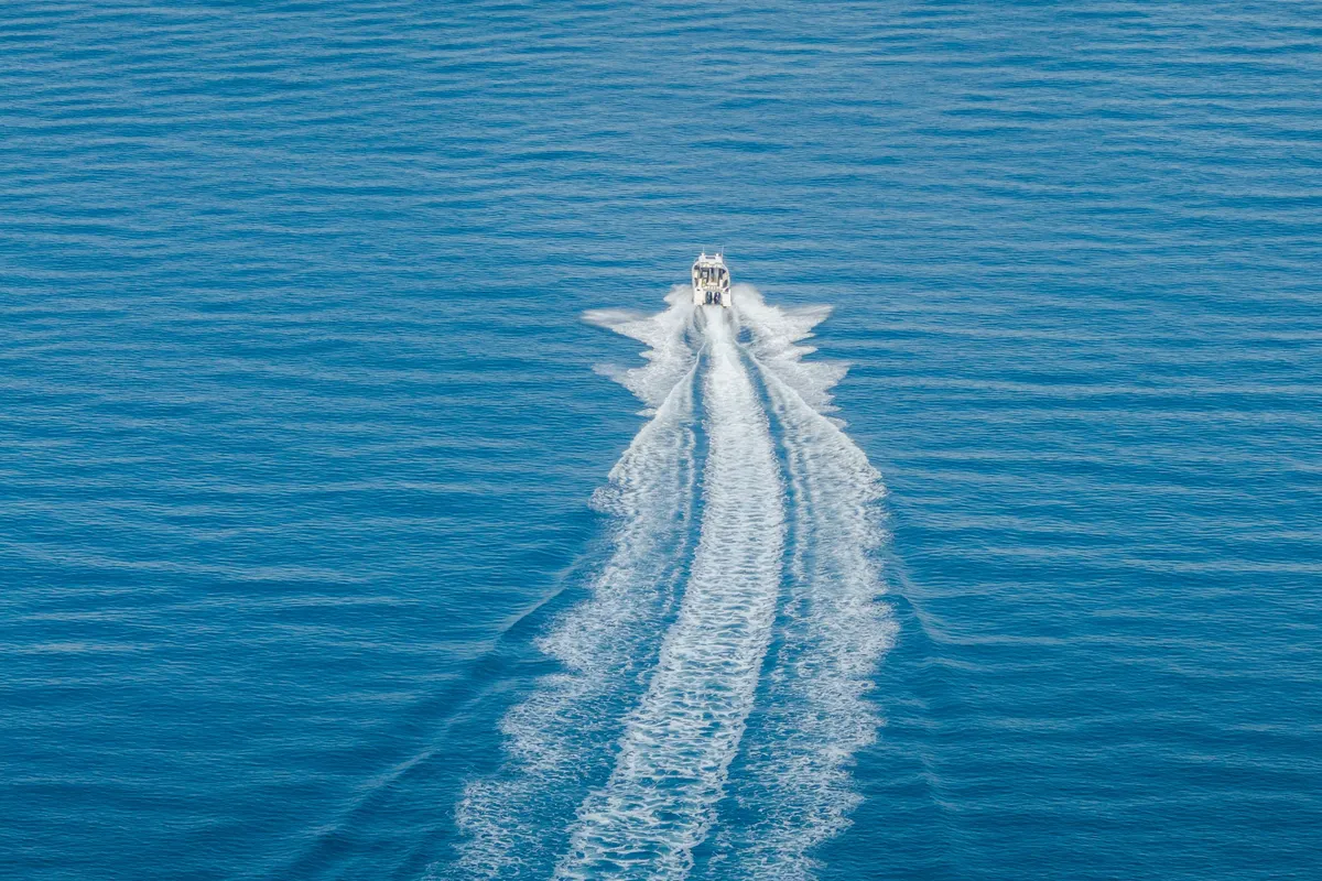 Exterior view of Whisper, a Beneteau Barracuda 8 motorboat at Split, Croatia