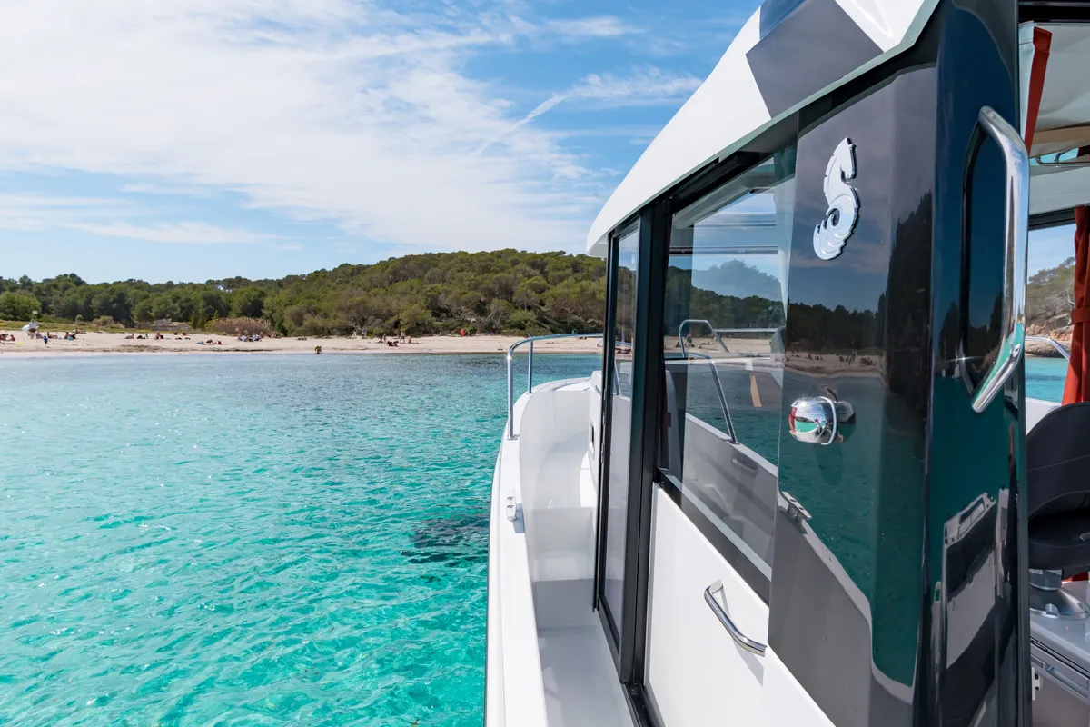 Deck of Whisper, a Beneteau Barracuda 8 motorboat at Split, Croatia