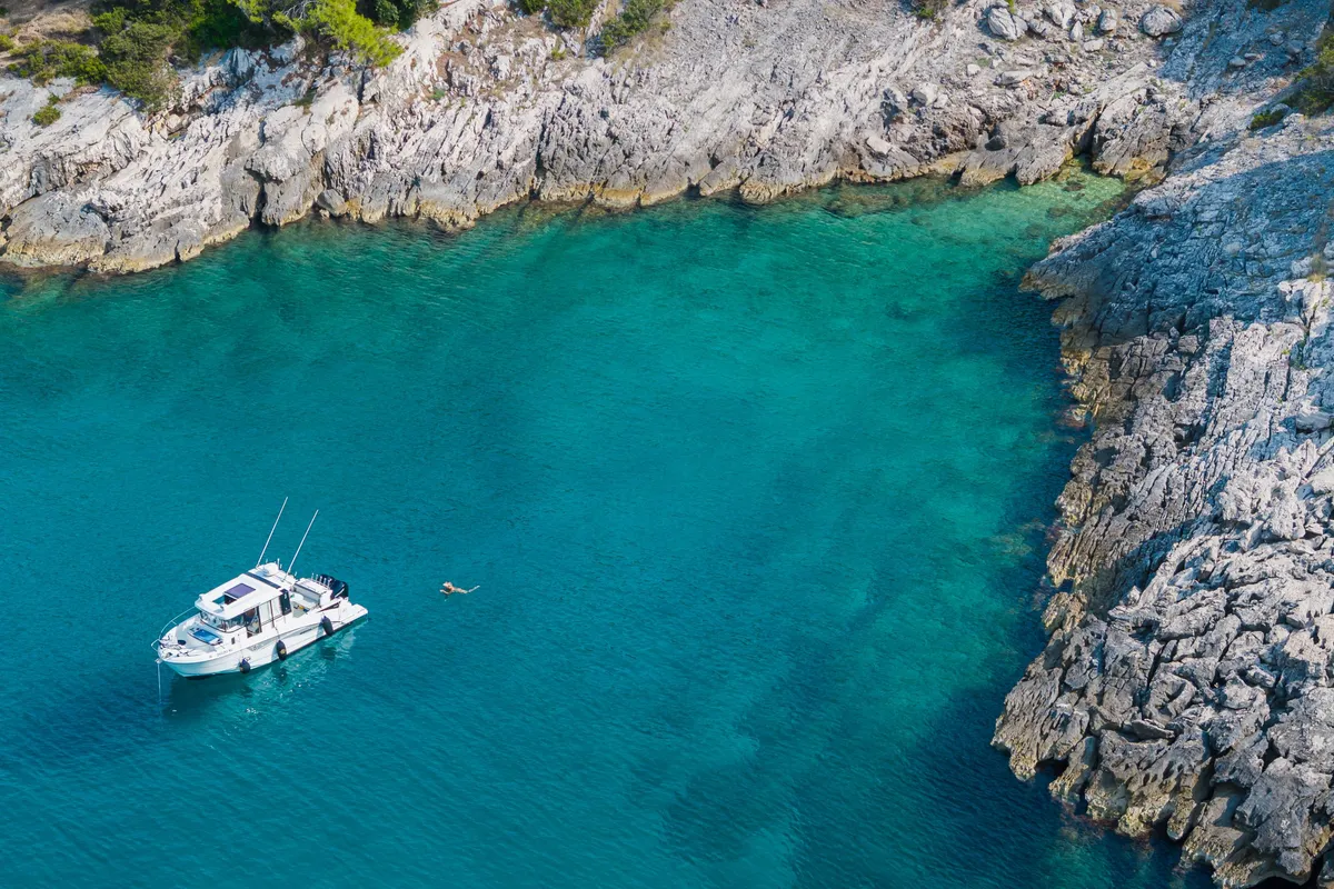 Exterior view of Whisper, a Beneteau Barracuda 8 motorboat at Split, Croatia