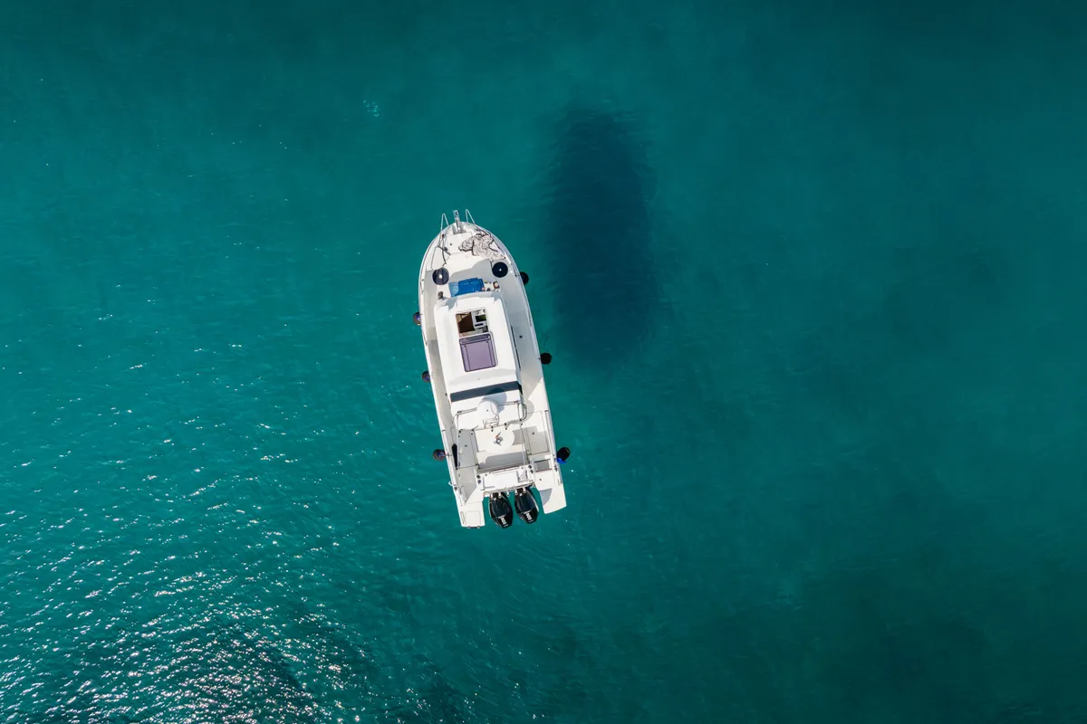 Exterior view of Whisper, a Beneteau Barracuda 8 motorboat at Split, Croatia