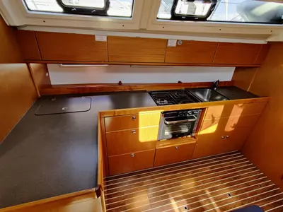 Galley of Val4, a Bavaria Cruiser 46 sailboat at Općina Sukošan, Croatia