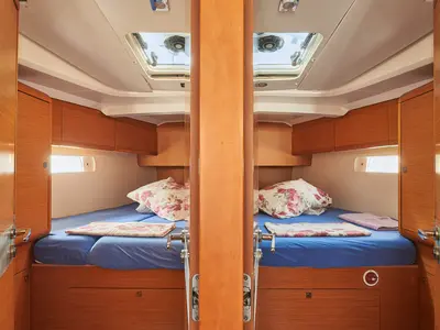 I.Q., a Jeanneau Sun Odyssey 509 sailboat at Athens, Marina Delta Kallithea, Greece