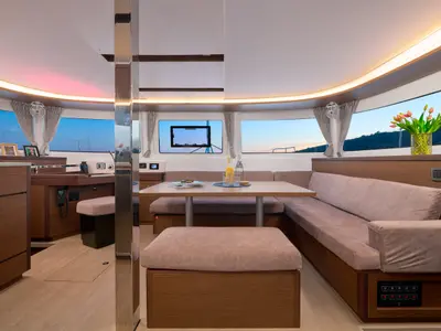 Salon of Sophie, a Lagoon 46 catamaran at Trogir, Croatia