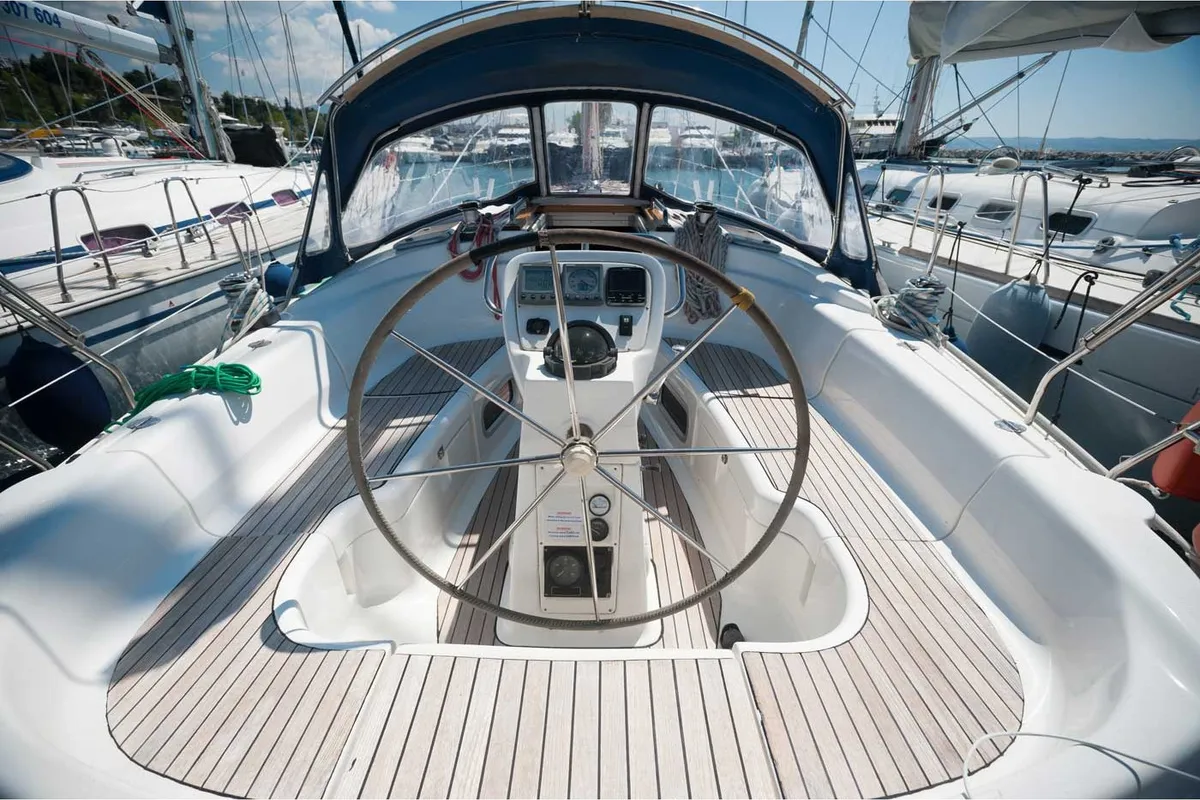 Meander, a Bavaria 38 sailboat at Sithonia Municipal Unit, Greece