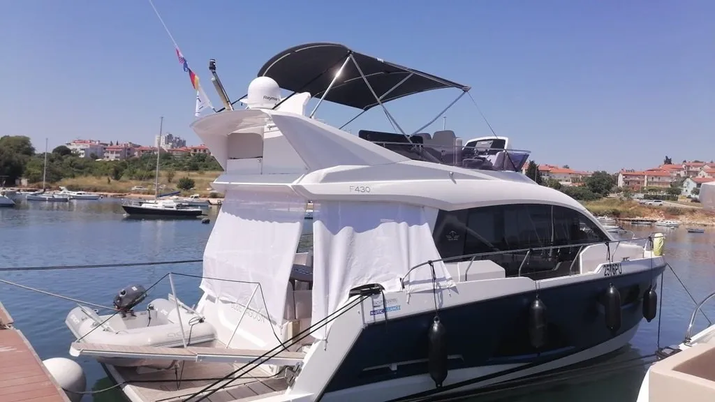 Blue Lagoon, a Sealine F430 motor yacht at Punat, Croatia