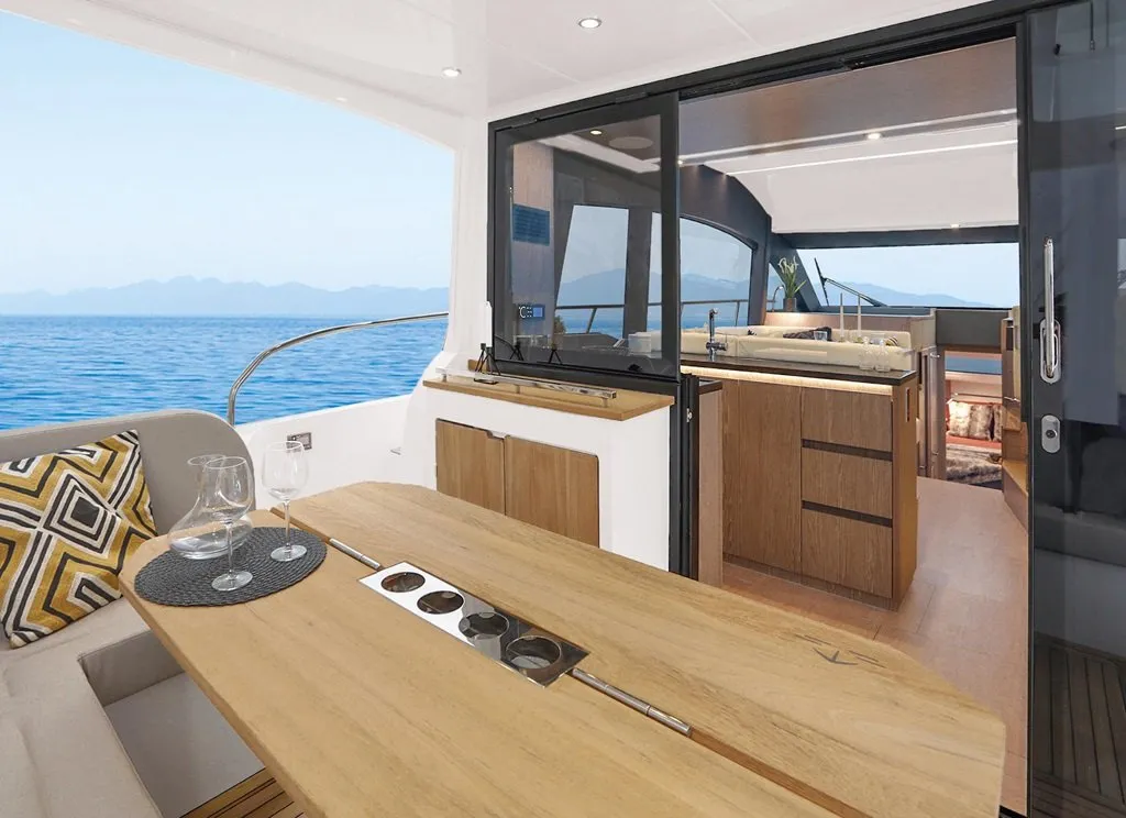 Blue Lagoon, a Sealine F430 motor yacht at Punat, Croatia