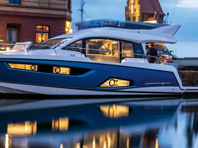 Blue Lagoon, a Sealine F430 motor yacht at Punat, Croatia