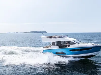 Blue Lagoon, a Sealine F430 motor yacht at Punat, Croatia