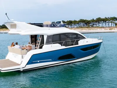 Blue Lagoon, a Sealine F430 motor yacht at Punat, Croatia