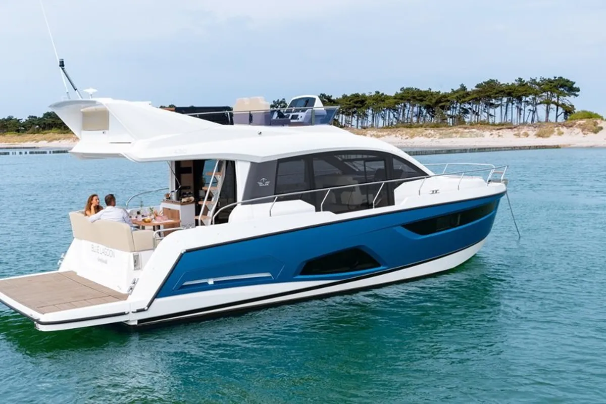 Blue Lagoon, a Sealine F430 motor yacht at Punat, Croatia