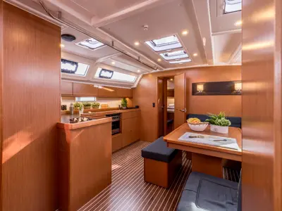 Galley of Bella Vita, a Bavaria Cruiser 46 sailboat at Split, Croatia