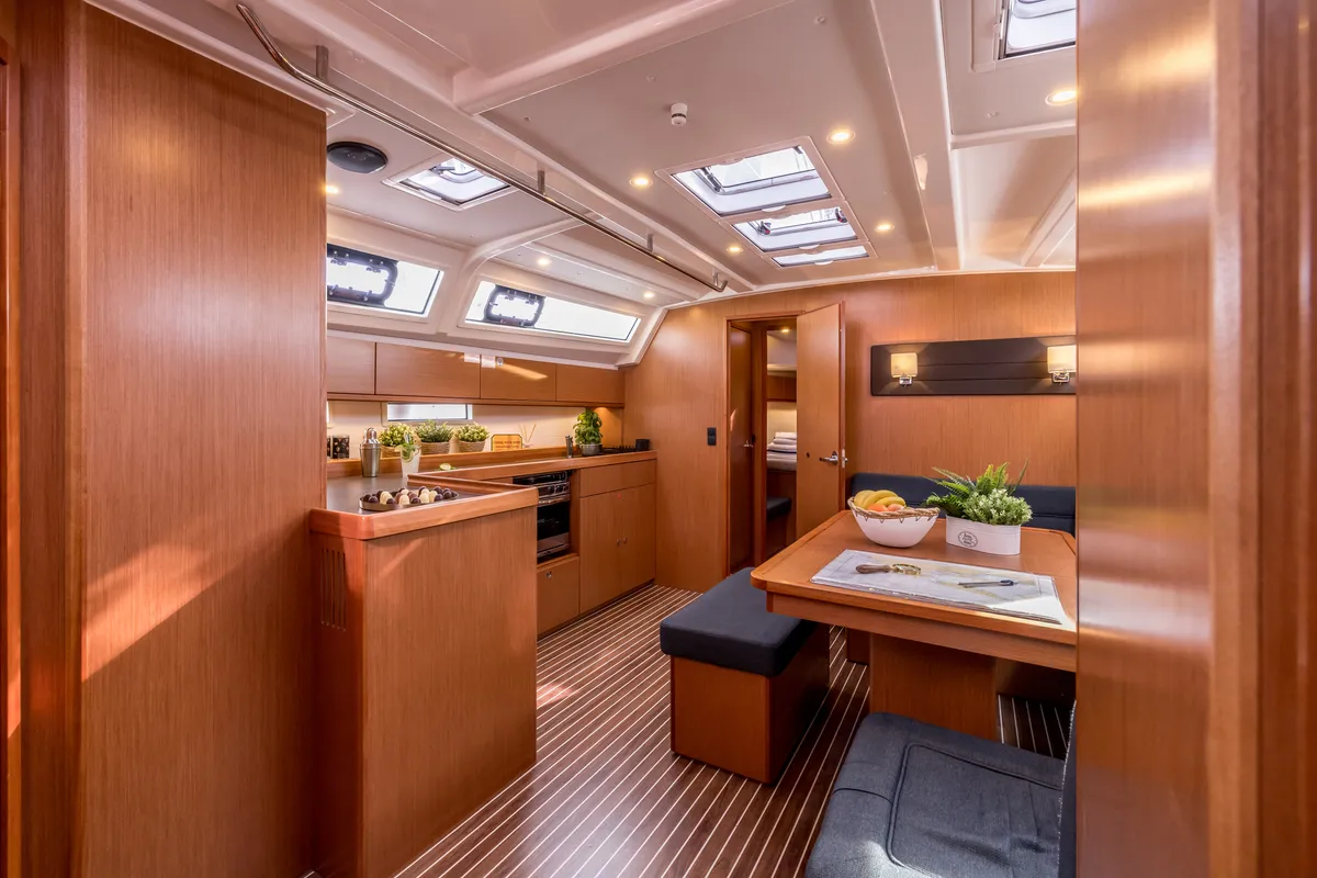 Galley of Bella Vita, a Bavaria Cruiser 46 sailboat at Split, Croatia