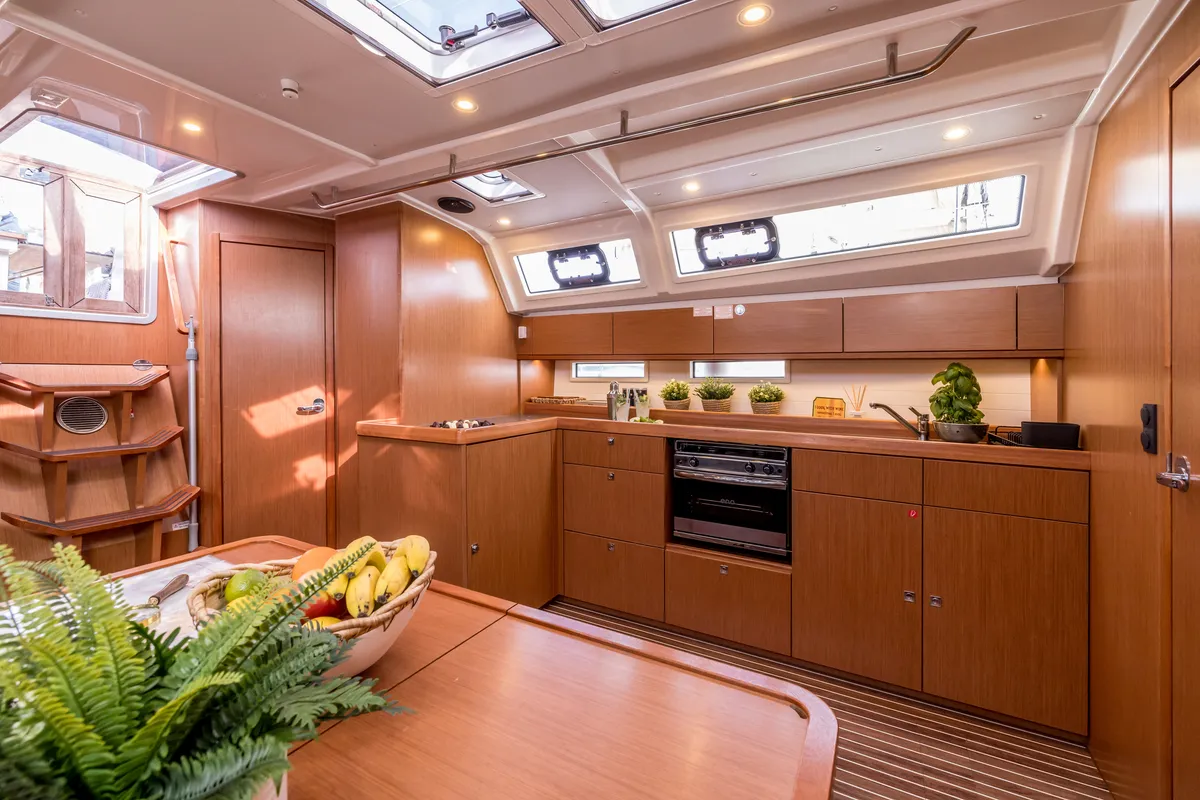 Galley of Bella Vita, a Bavaria Cruiser 46 sailboat at Split, Croatia