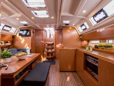 Salon of Bella Vita, a Bavaria Cruiser 46 sailboat at Split, Croatia