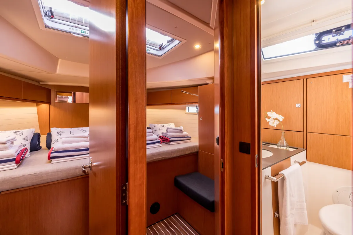 Cabin on Bella Vita, a Bavaria Cruiser 46 sailboat at Split, Croatia