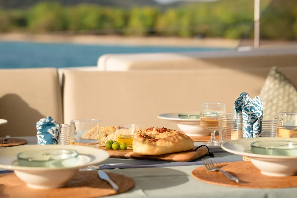 Deck of Beyond, a Fountaine Pajot Aura 51 catamaran at Alameda, United States