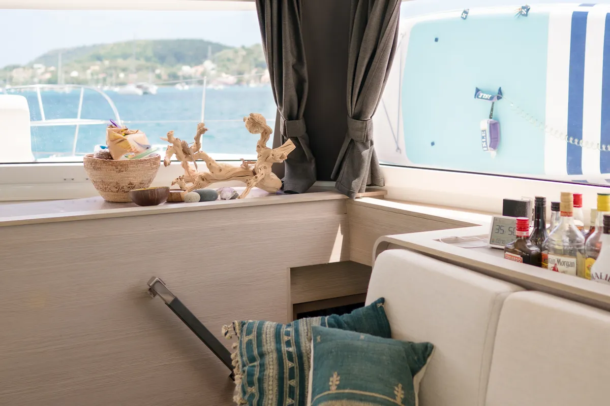 Salon of Beyond, a Fountaine Pajot Aura 51 catamaran at Alameda, United States