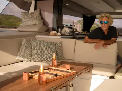 Salon of Beyond, a Fountaine Pajot Aura 51 catamaran at Alameda, United States