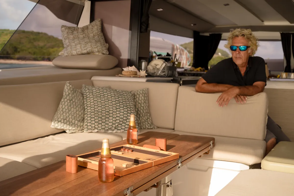 Salon of Beyond, a Fountaine Pajot Aura 51 catamaran at Alameda, United States