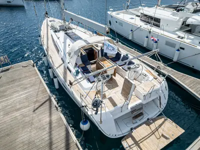 Star Romeo, a Bavaria Cruiser 56 sailboat at Primošten, Croatia
