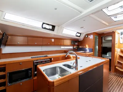 Galley of Star Romeo, a Bavaria Cruiser 56 sailboat at Primošten, Croatia