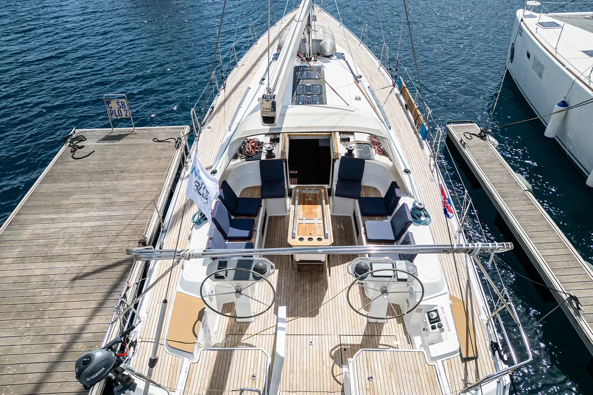 Star Romeo, a Bavaria Cruiser 56 sailboat at Primošten, Croatia