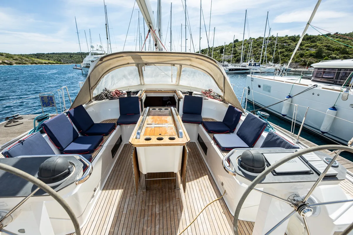 Star Romeo, a Bavaria Cruiser 56 sailboat at Primošten, Croatia