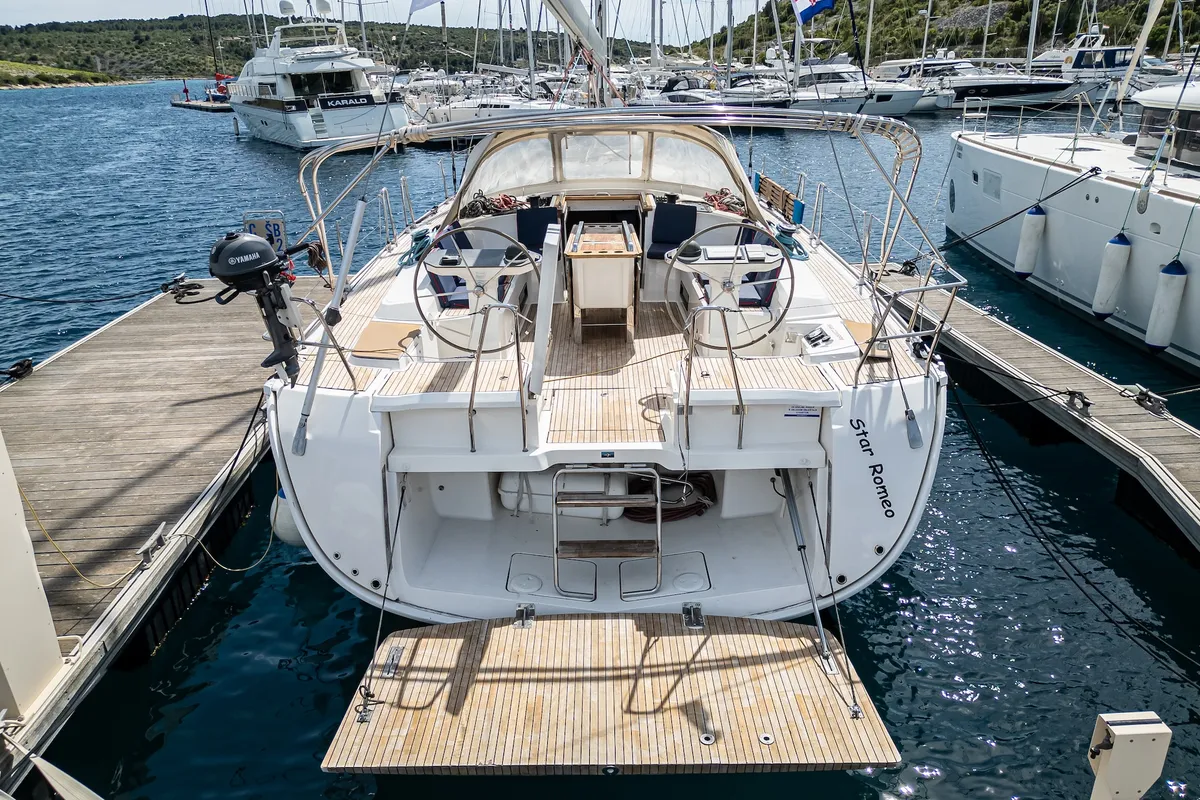 Star Romeo, a Bavaria Cruiser 56 sailboat at Primošten, Croatia