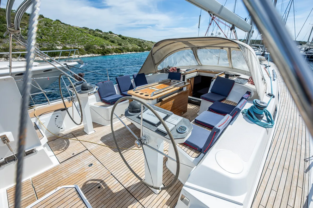 Star Romeo, a Bavaria Cruiser 56 sailboat at Primošten, Croatia