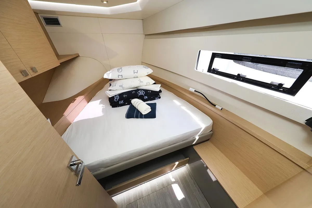 Cabin on Anrik, a Fountaine Pajot MY 37 catamaran at Grad Biograd na Moru, Croatia