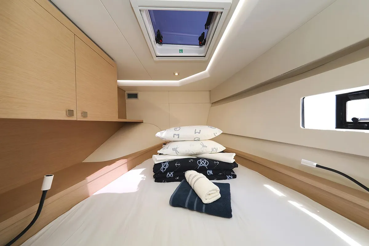 Cabin on Anrik, a Fountaine Pajot MY 37 catamaran at Grad Biograd na Moru, Croatia