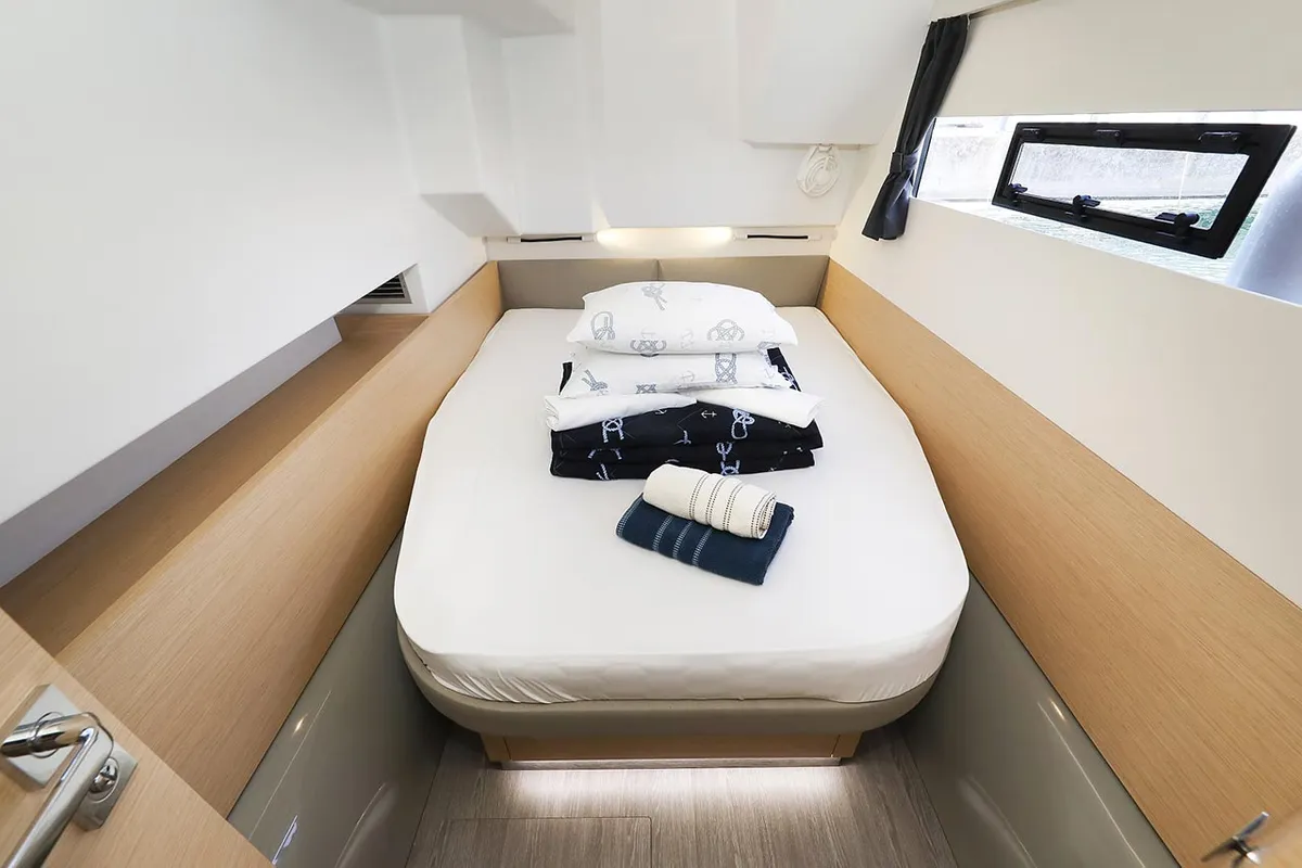 Cabin on Anrik, a Fountaine Pajot MY 37 catamaran at Grad Biograd na Moru, Croatia