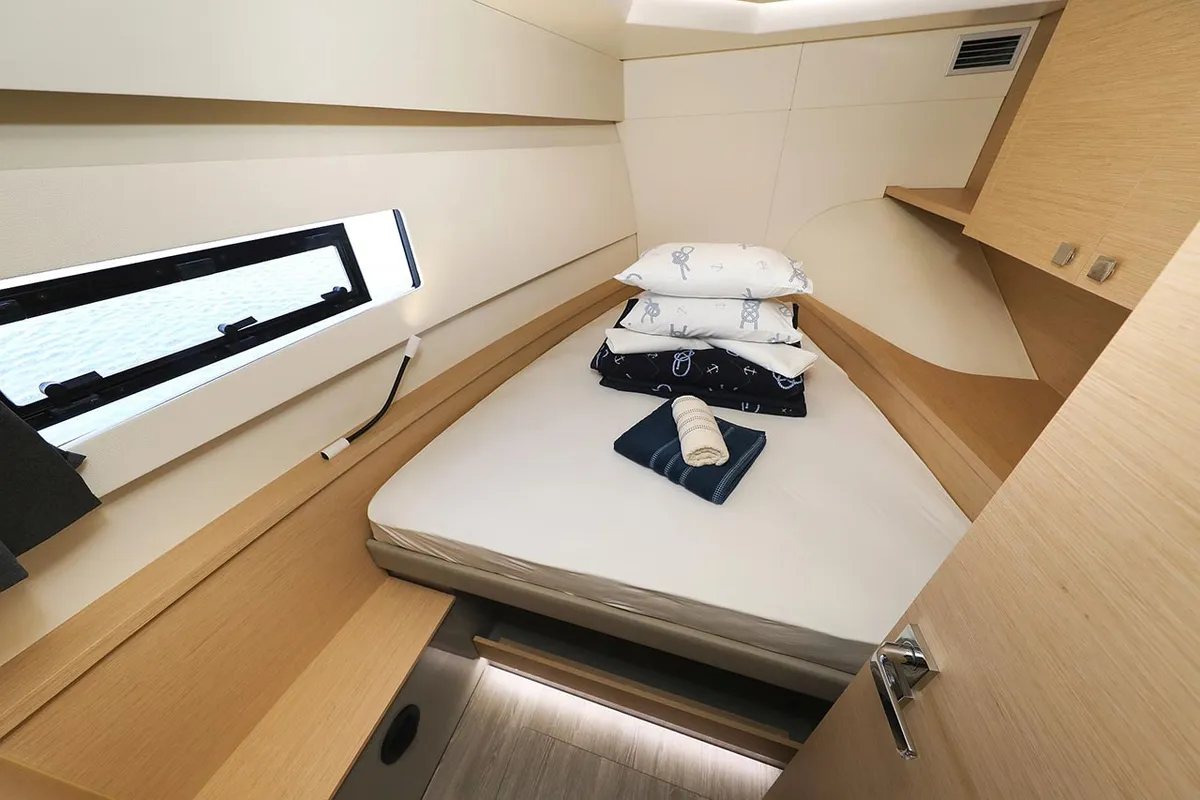 Cabin on Anrik, a Fountaine Pajot MY 37 catamaran at Grad Biograd na Moru, Croatia